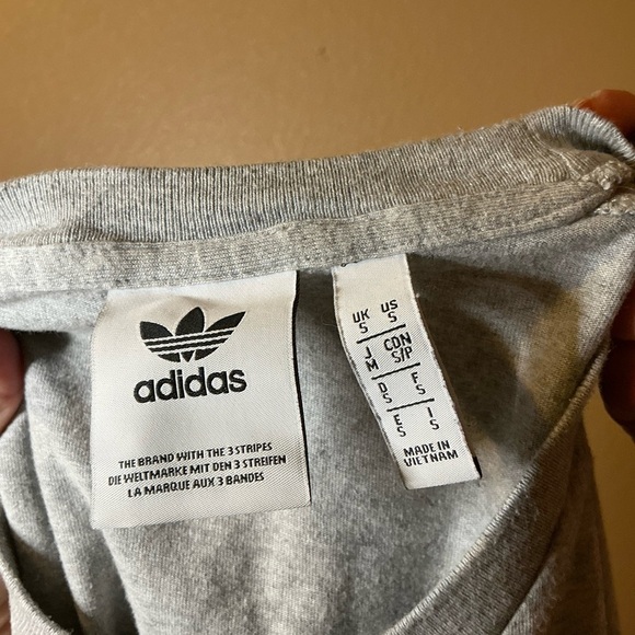 Adidas Heather Gray Tee with Trefoil Logo - Picture 3 of 3